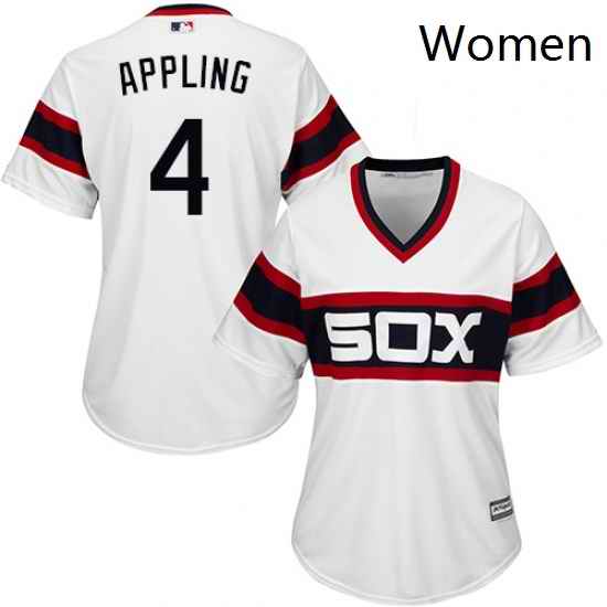 Womens Majestic Chicago White Sox 4 Luke Appling Replica White 2013 Alternate Home Cool Base MLB Jersey